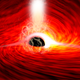 An artist’s depiction of a black hole.